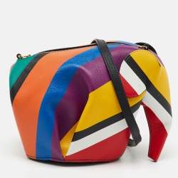 Loewe Multicolor Leather Mini Striped Elephant Crossbody Bag