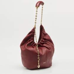 Loewe Burgundy Leather Medium Squeeze Shoulder Bag