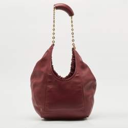 Loewe Burgundy Leather Medium Squeeze Shoulder Bag