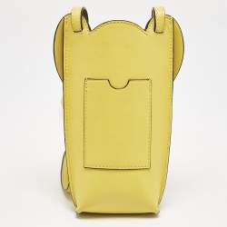 Pre Owned Loewe Yellow Leather Elephant Pocket Crossbody Bag