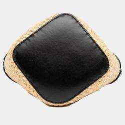 Loewe Beige Mini Raffia Pebble Bucket Bag