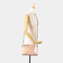 Loewe Brown Mini Leather and Suede Puzzle Crossbody
