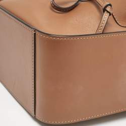 Loewe Brown Leather Mini Hammock Drawstring Bag