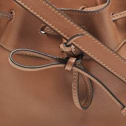 Loewe Brown Leather Mini Hammock Drawstring Bag