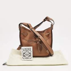 Loewe Brown Leather Mini Hammock Drawstring Bag