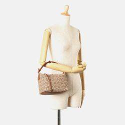 Loewe Brown Small Anagram Canvas Cubi Bag