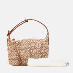 Loewe Brown Small Anagram Canvas Cubi Bag