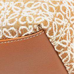 Loewe Brown Small Anagram Canvas Cubi Bag