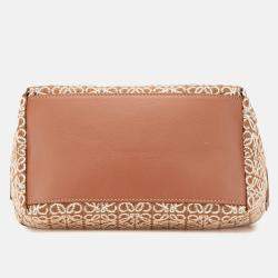 Loewe Brown Small Anagram Canvas Cubi Bag