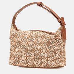 Loewe Brown Small Anagram Canvas Cubi Bag