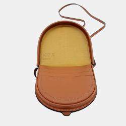Loewe Brown Leather heel pouch mini crossbody bag