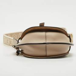 Loewe Beige Leather Jacquard Mini Gate Dual Bag