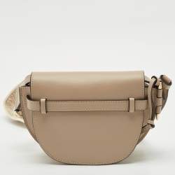 Loewe Beige Leather Jacquard Mini Gate Dual Bag