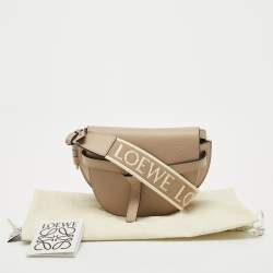 Loewe Beige Leather Jacquard Mini Gate Dual Bag