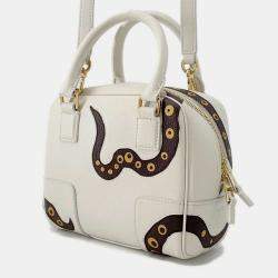 Pre Owned Loewe Amazonas White/Brown Leather Size 16