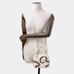 Pre Owned Loewe Amazonas White/Brown Leather Size 16