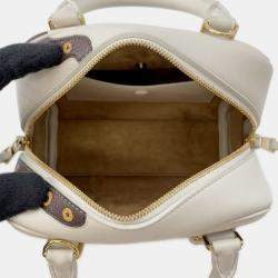 Pre Owned Loewe Amazonas White/Brown Leather Size 16