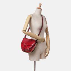 Loewe Red Leather Metal Gate Small Crossbody