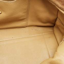 Pre Owned Loewe Beige/Brown Suede and Leather Amazona 36 Satchel