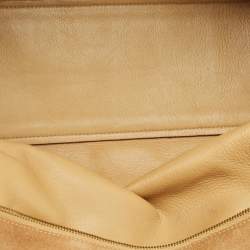 Pre Owned Loewe Beige/Brown Suede and Leather Amazona 36 Satchel