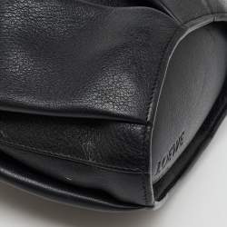 Loewe Black Leather Mini Striped Elephant Crossbody Bag