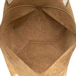 Loewe Beige/Brown Bicolor Calfskin  Medium Shiny Puzzle Fold Tote