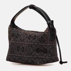 Loewe Brown Small Anagram Canvas Cubi Bag