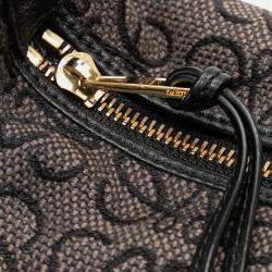 Loewe Brown Small Anagram Canvas Cubi Bag