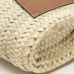 Pre Owned Loewe Natural/Tan Palm Leaf Mini Drawstring Bucket Shoulder Bag