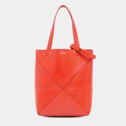 Loewe Red Mini Calfskin Puzzle Fold Tote