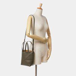 Loewe Brown Mini Calfskin Puzzle Fold Tote