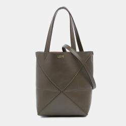 Loewe Brown Mini Calfskin Puzzle Fold Tote