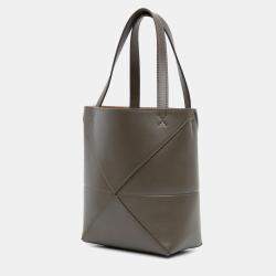 Loewe Brown Mini Calfskin Puzzle Fold Tote
