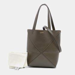 Loewe Brown Mini Calfskin Puzzle Fold Tote
