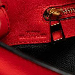 Loewe Red Leather Flamenco Knot Whipstitch Crossbody Bag