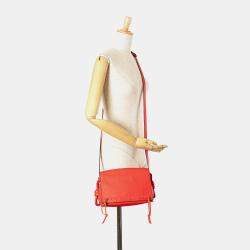 Loewe Red Leather Flamenco Knot Whipstitch Crossbody Bag