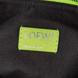 Loewe Green Small Anagram Canvas Cubi Bag