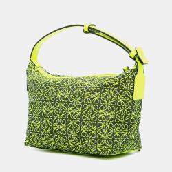 Loewe Green Small Anagram Canvas Cubi Bag