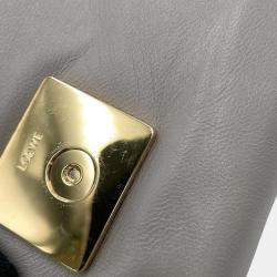 Loewe Pearl Grey Lambskin Goya Puffer Shoulder Bag 