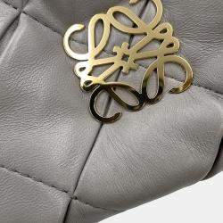 Loewe Pearl Grey Lambskin Goya Puffer Shoulder Bag 