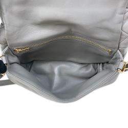 Loewe Pearl Grey Lambskin Goya Puffer Shoulder Bag 