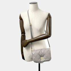 Loewe Pearl Grey Lambskin Goya Puffer Shoulder Bag 