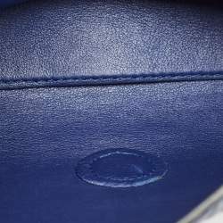 Loewe Blue Logo Embossed Leather Avenue Shoulder Bag