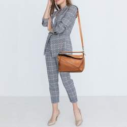 Loewe Tan Leather Medium Puzzle Shoulder Bag