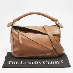 Loewe Tan Leather Medium Puzzle Shoulder Bag