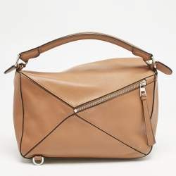 Loewe Tan Leather Medium Puzzle Shoulder Bag