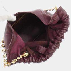 Loewe Burgundy Leather Squeeze Small Shoulder Bag