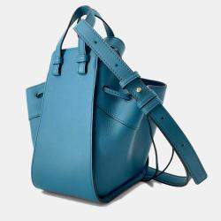 Loewe Ghibli Collaboration Bounezumi Blue Leather  Mini Hammock Shoulder Bag 