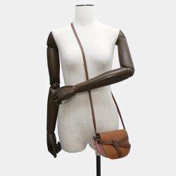 Loewe Brown/Pink Leather Mini Gate Shoulder Bag