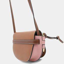 Loewe Brown/Pink Leather Mini Gate Shoulder Bag